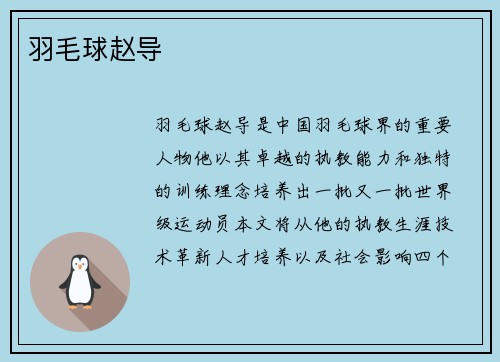 羽毛球赵导